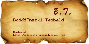 Bodánszki Teobald névjegykártya